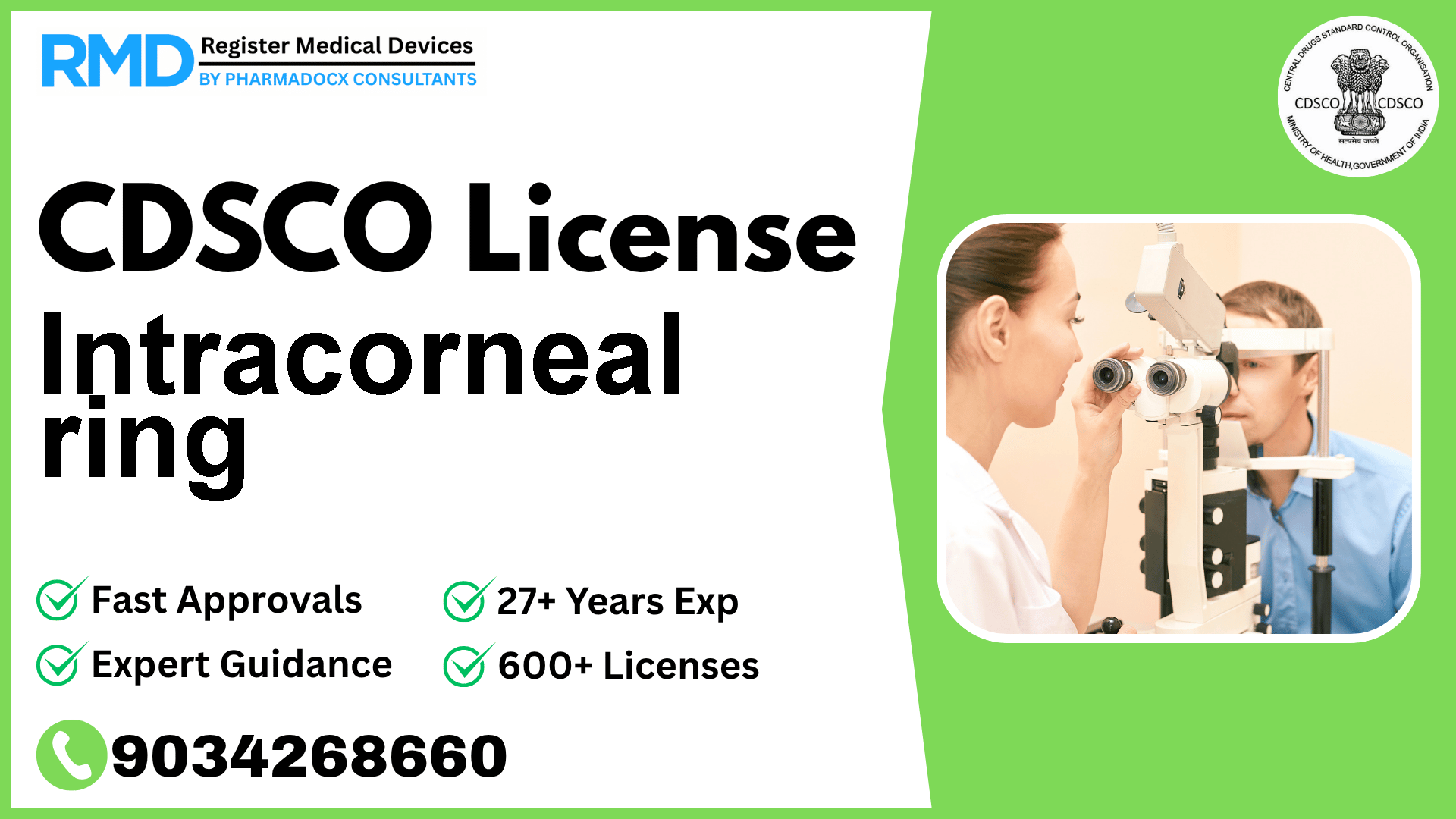 CDSCO License for Intracorneal ring