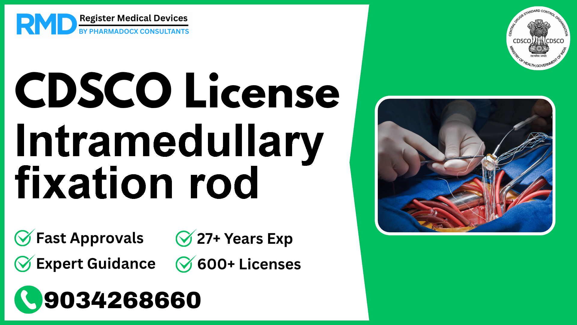 CDSCO License for Intramedullary fixation rod