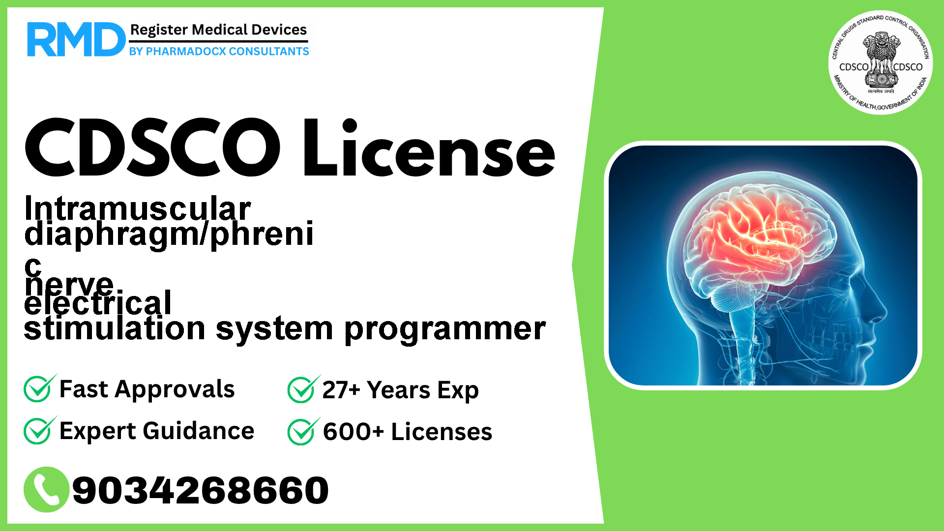CDSCO License for Intramuscular diaphragm/phreni c nerve electrical stimulation system programmer
