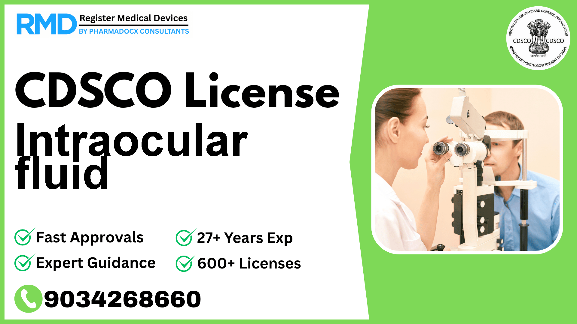 CDSCO License for Intraocular fluid
