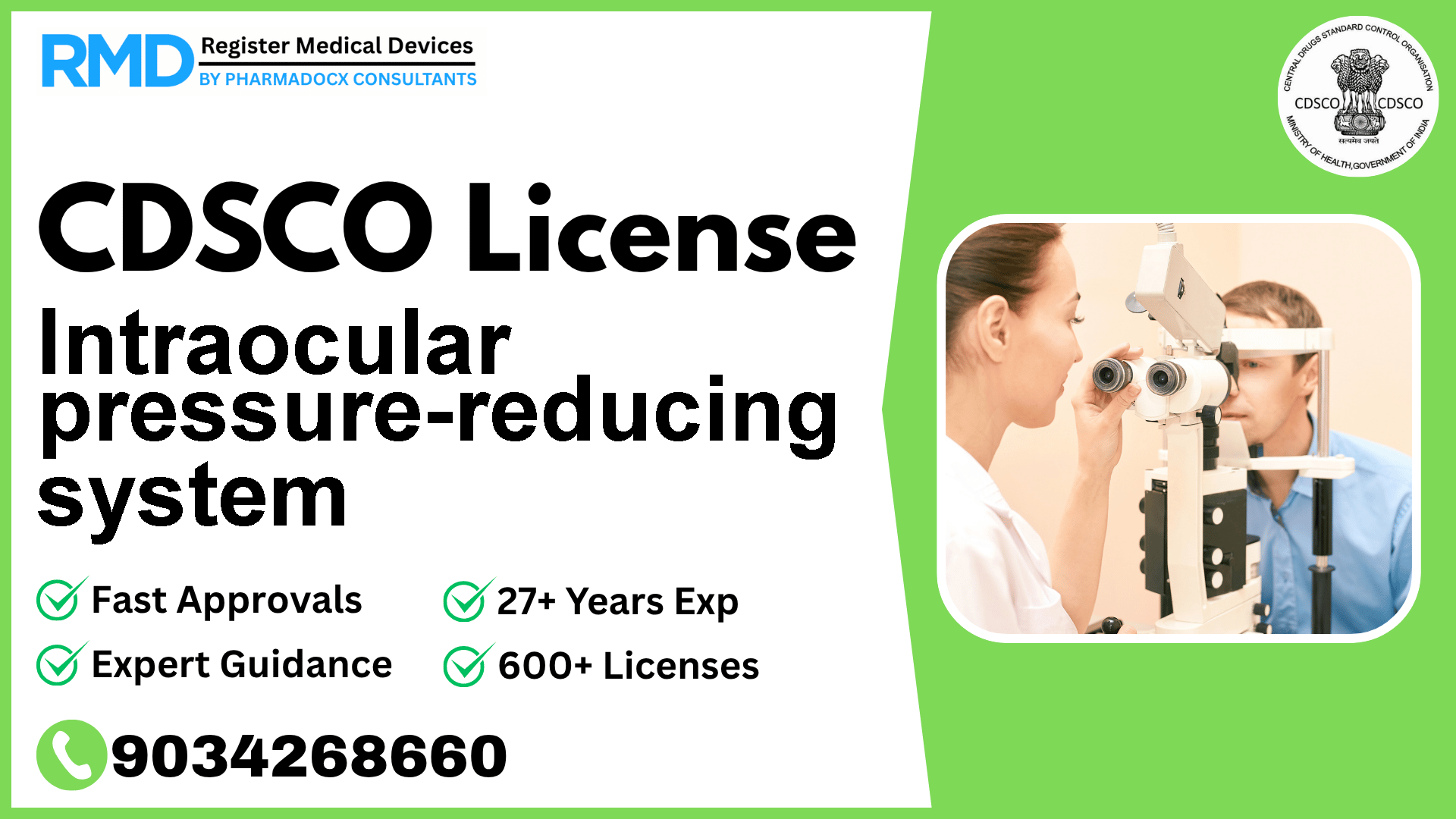 CDSCO License for Intraocular pressure-reducing system