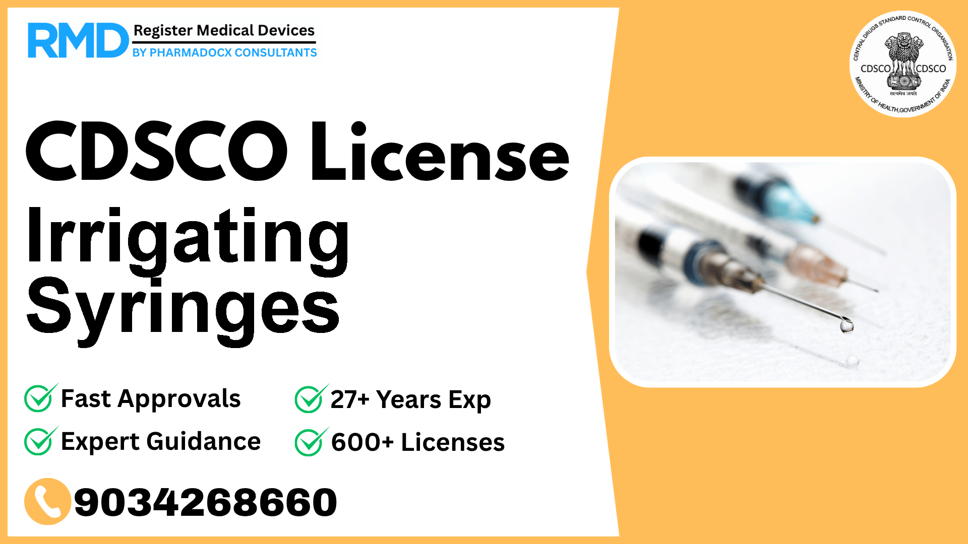 CDSCO License for Irrigating Syringes