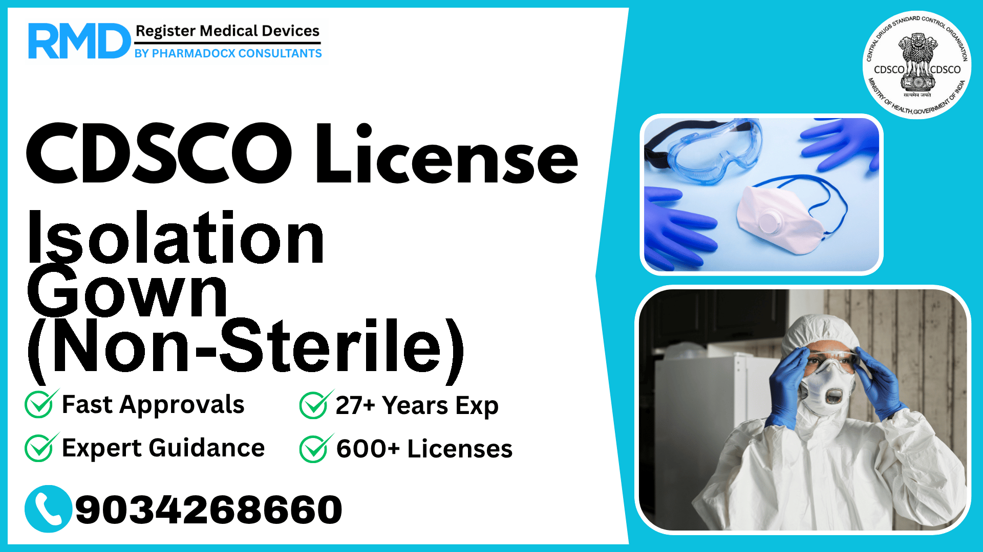CDSCO License for Isolation Gown (Non-Sterile)