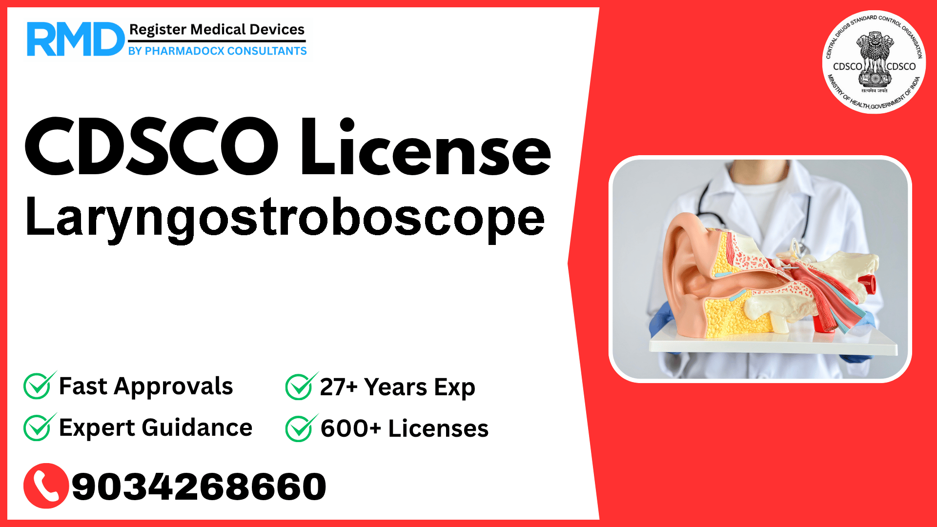 CDSCO License for Laryngostroboscope