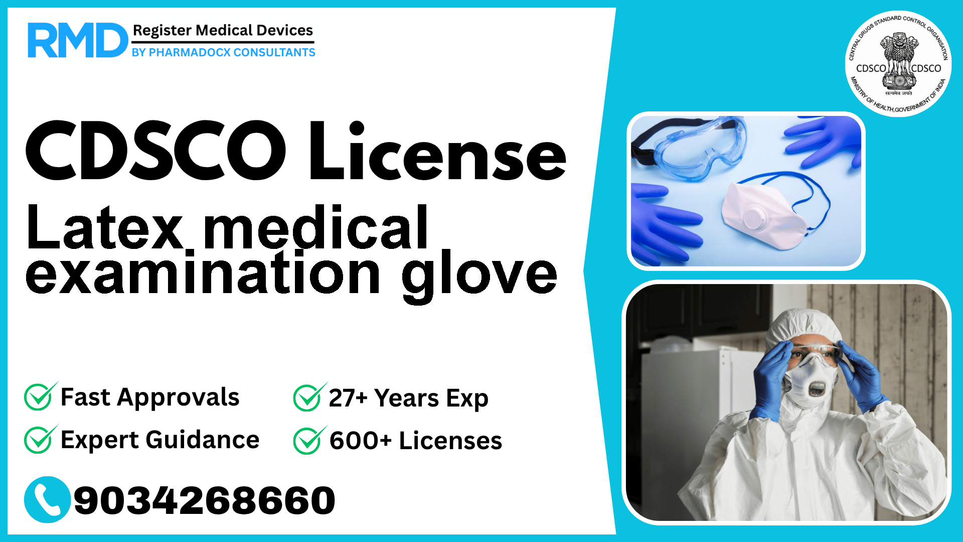 CDSCO License for Latex medical examination glove