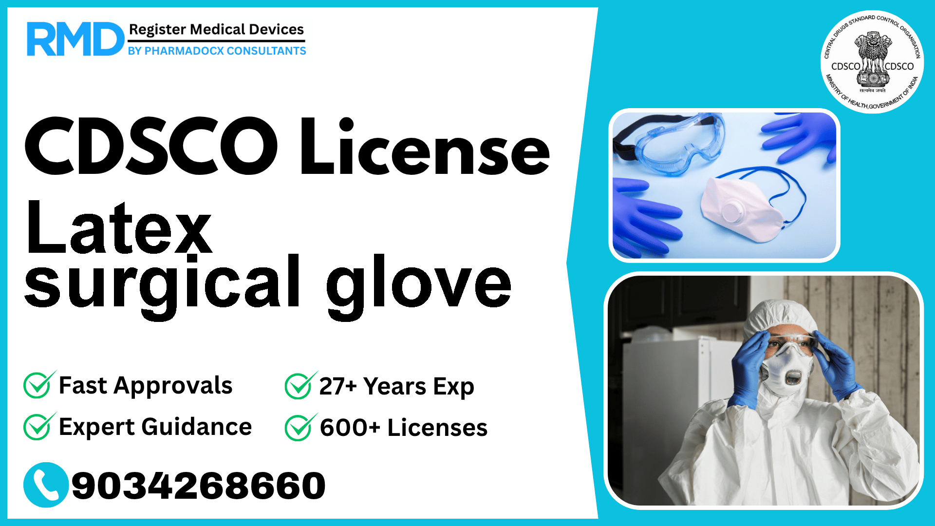 CDSCO License for Latex surgical glove