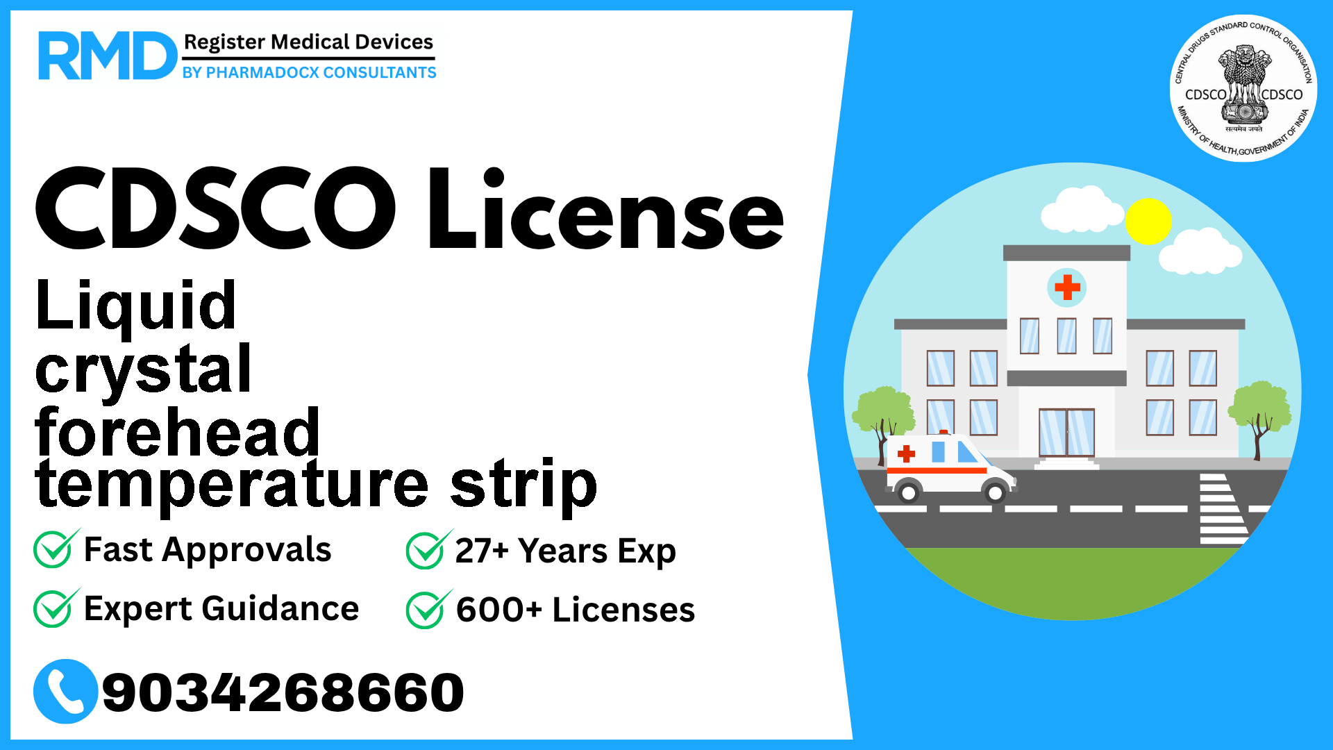 CDSCO License for Liquid crystal forehead temperature strip