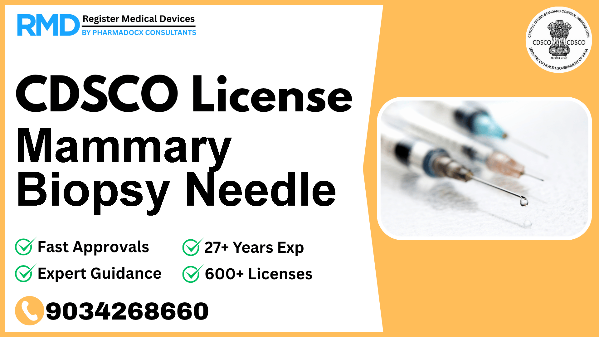 CDSCO License for Mammary Biopsy Needle