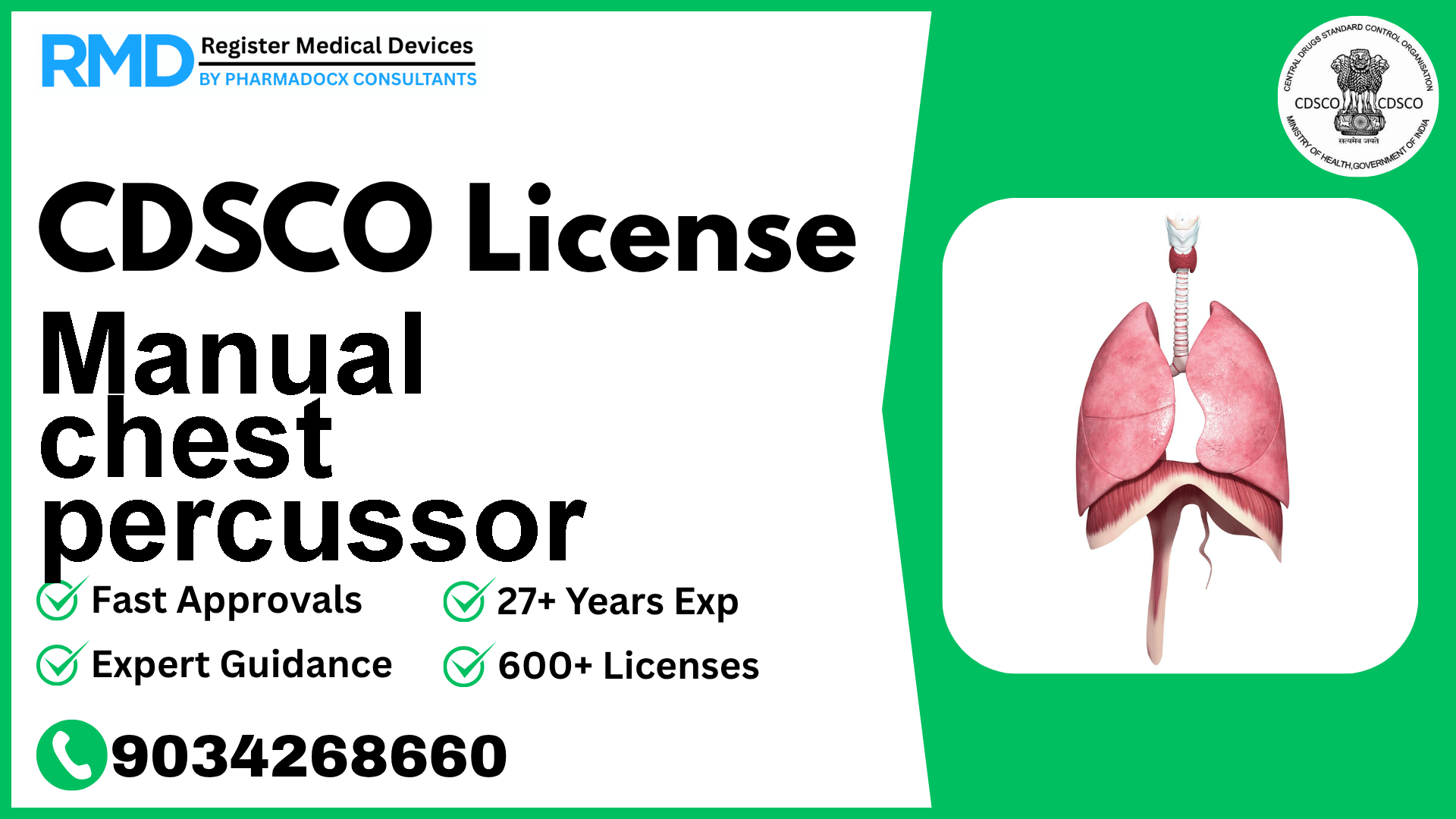 CDSCO License for Manual chest percussor