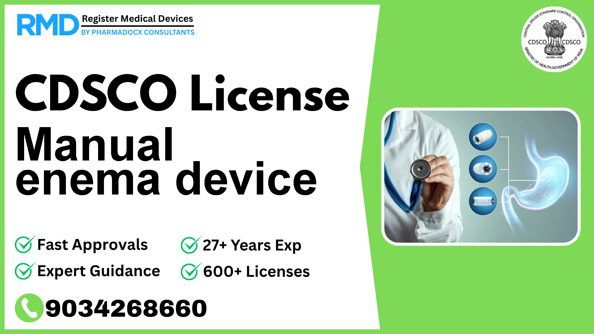 CDSCO License for Manual enema device