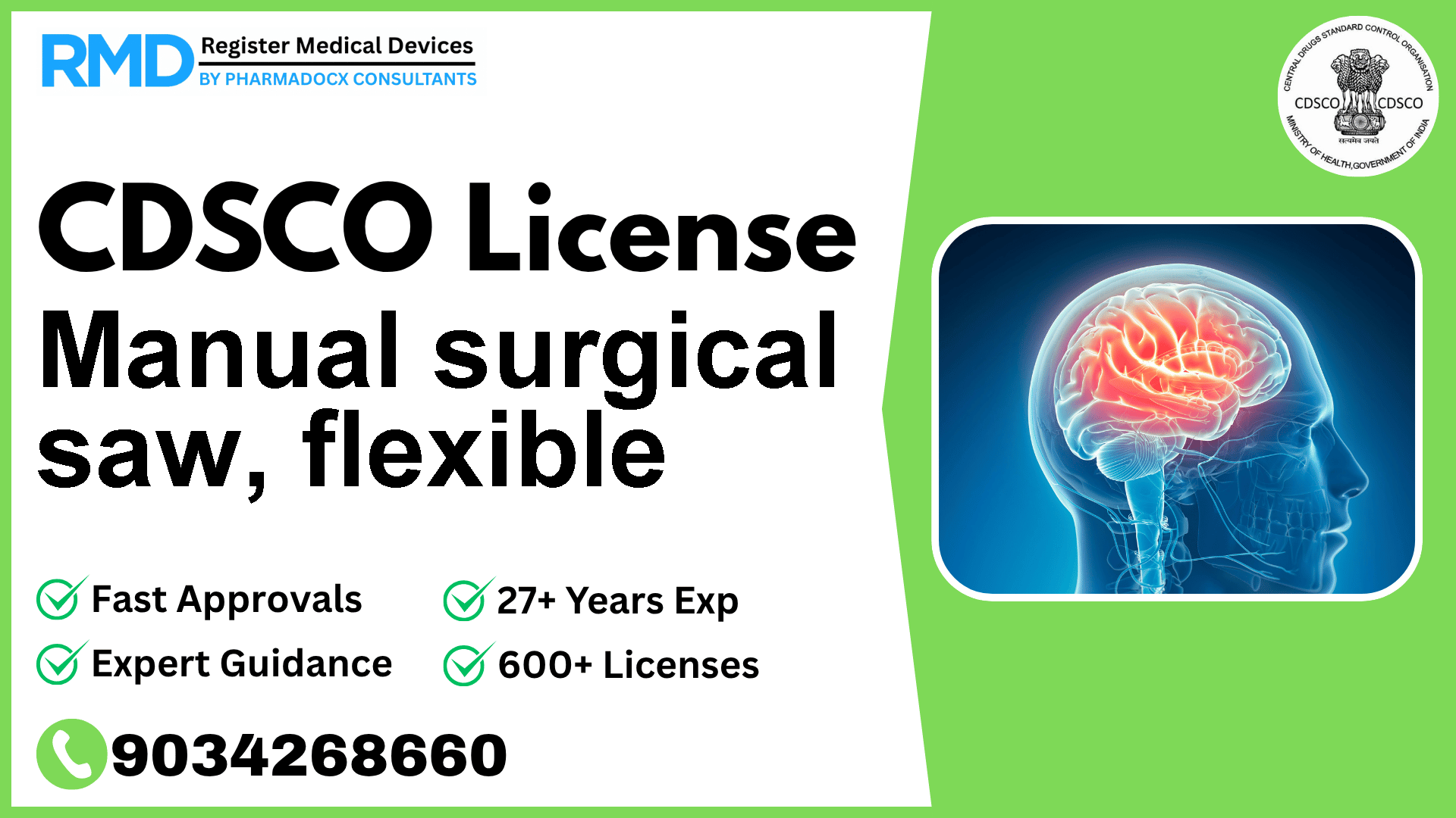 CDSCO License for Manual surgical saw, flexible