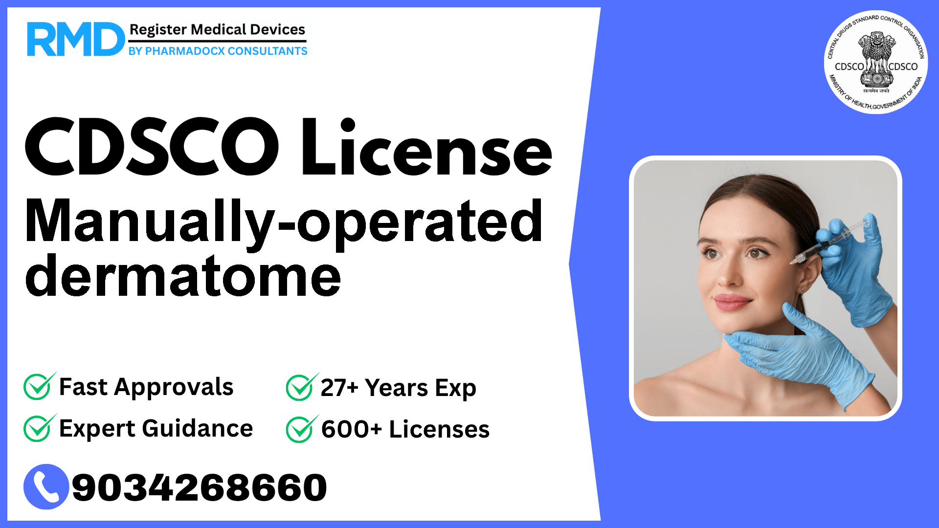 CDSCO License for Manually-operated dermatome