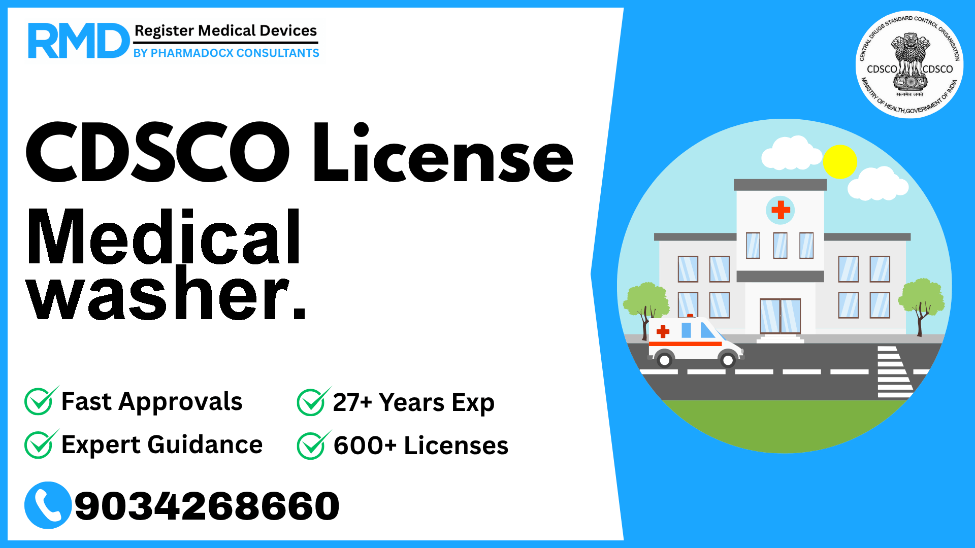 CDSCO License for Medical washer.
