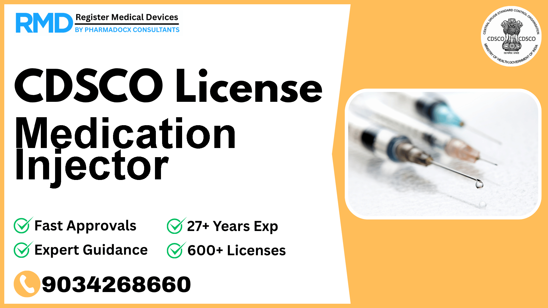 CDSCO License for Medication Injector