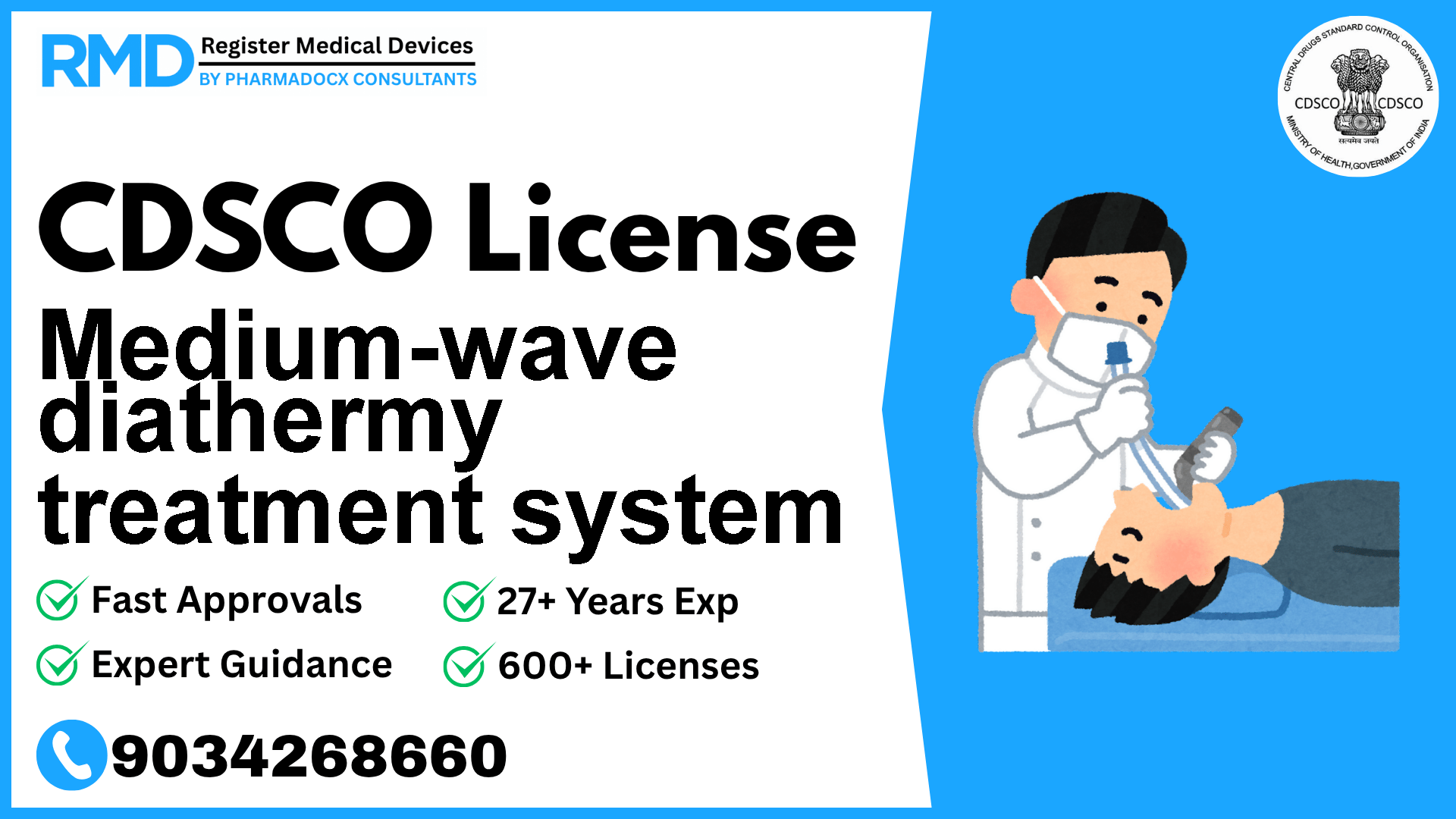 CDSCO License for Medium-wave diathermy treatment system