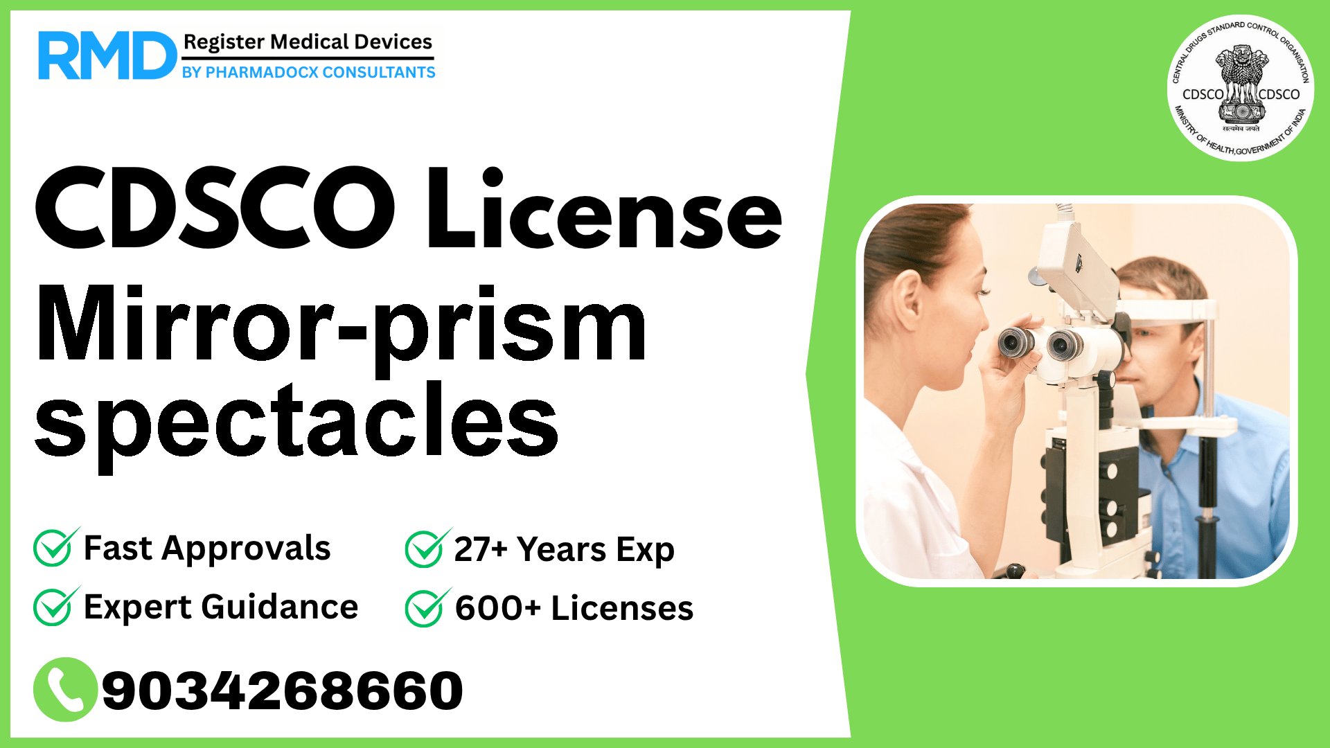 CDSCO License for Mirror-prism spectacles