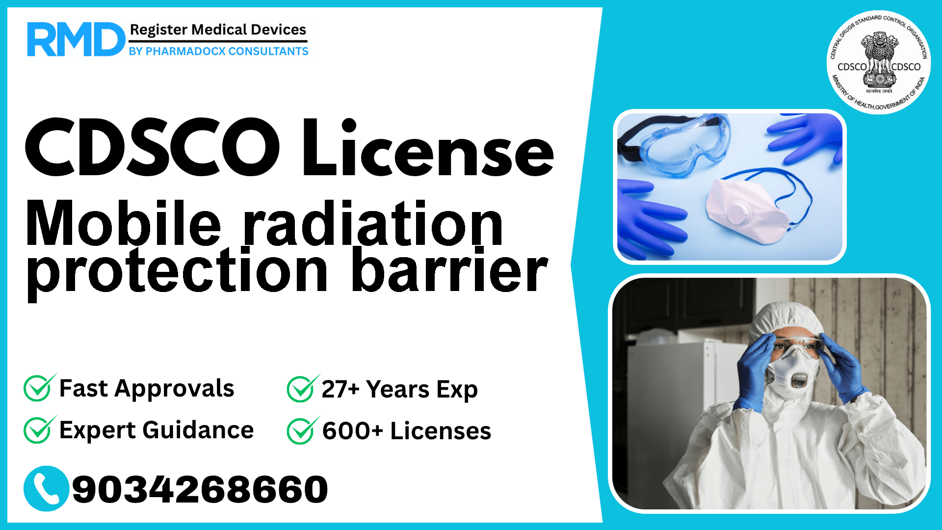 CDSCO License for Mobile radiation protection barrier