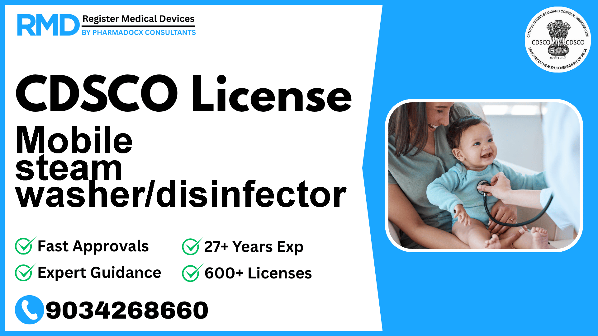 CDSCO License for Mobile steam washer/disinfector