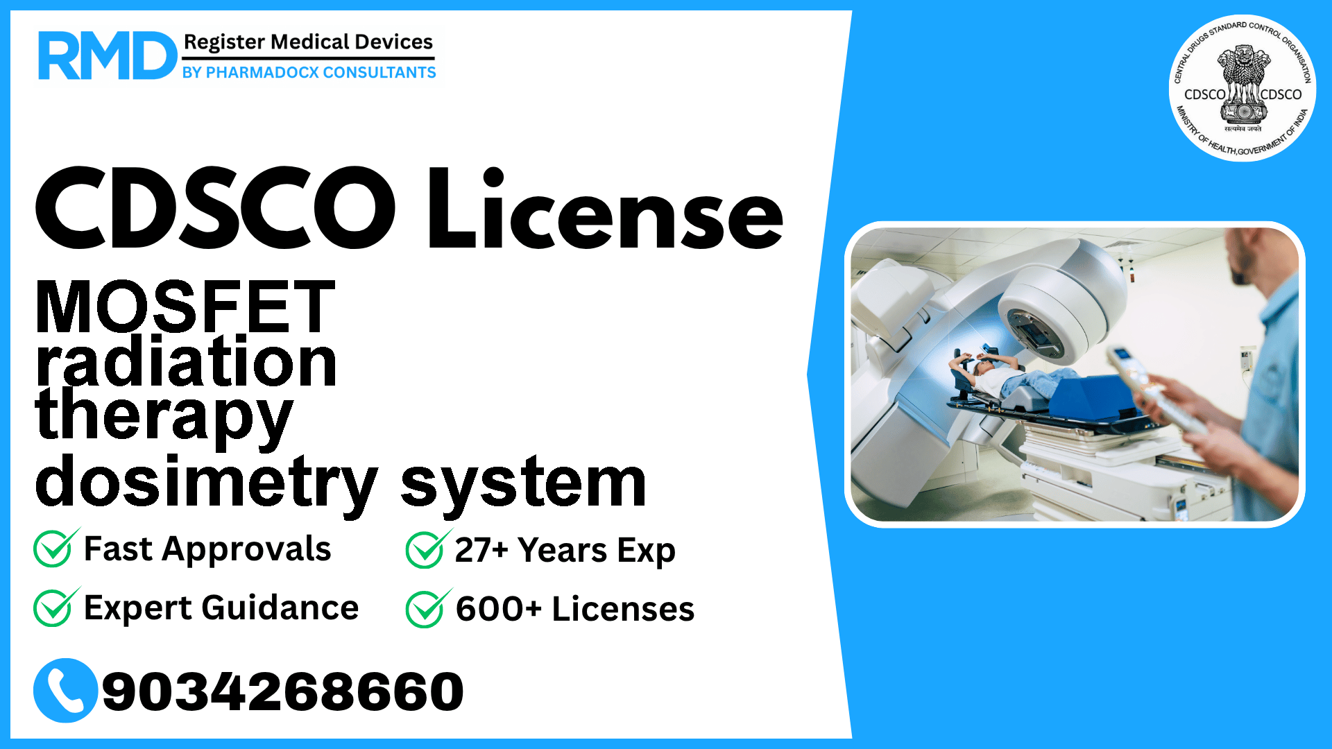 CDSCO License for MOSFET radiation therapy dosimetry system