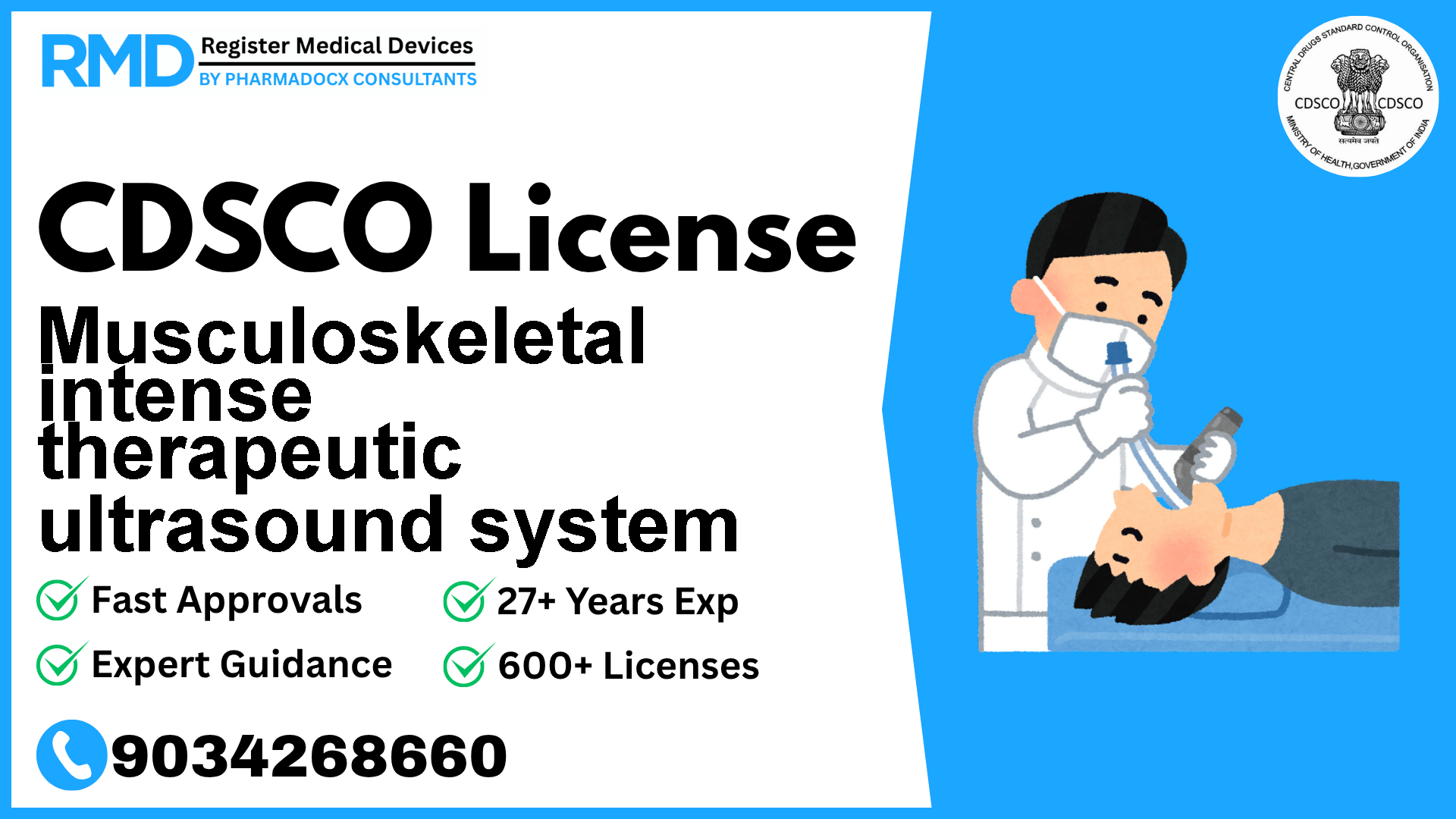 CDSCO License for Musculoskeletal intense therapeutic ultrasound system