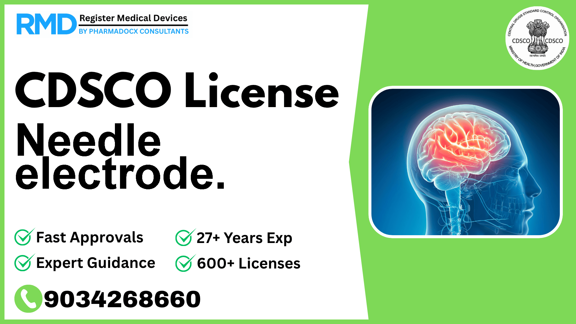 CDSCO License for Needle electrode.