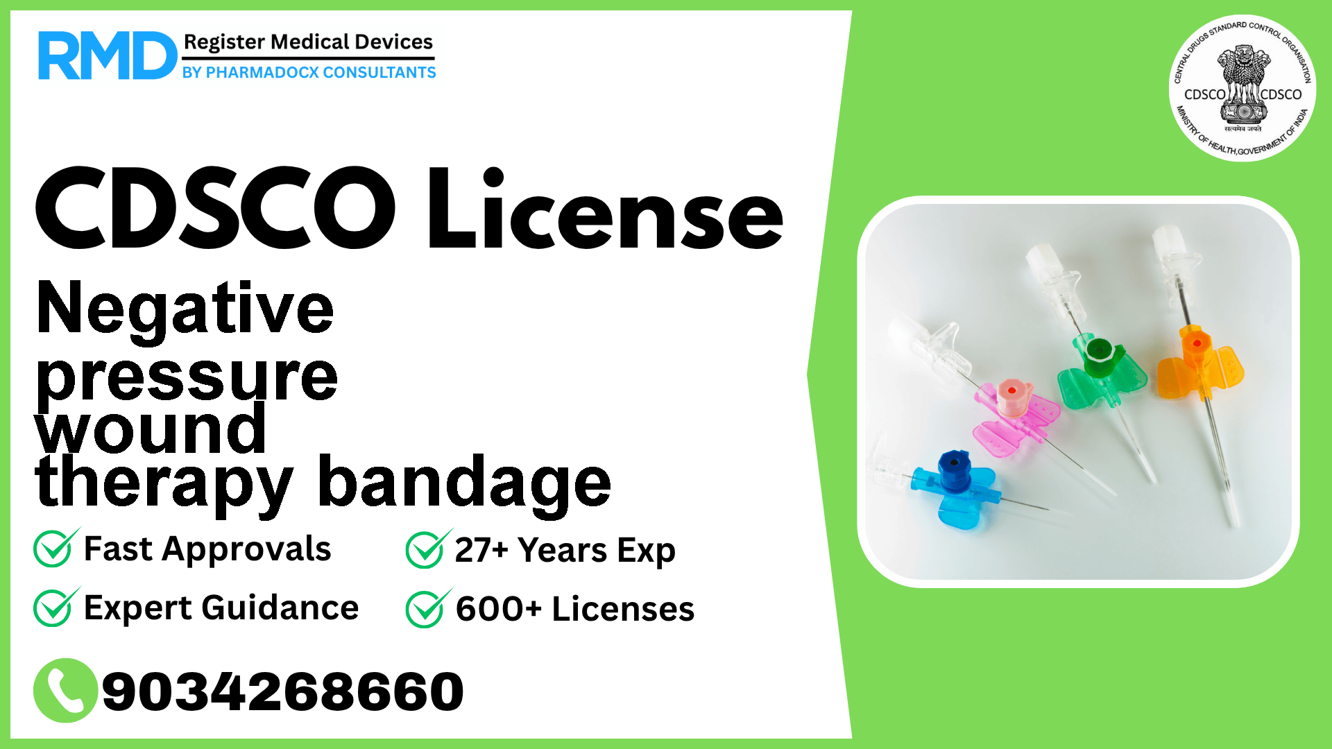 CDSCO License for Negative pressure wound therapy bandage