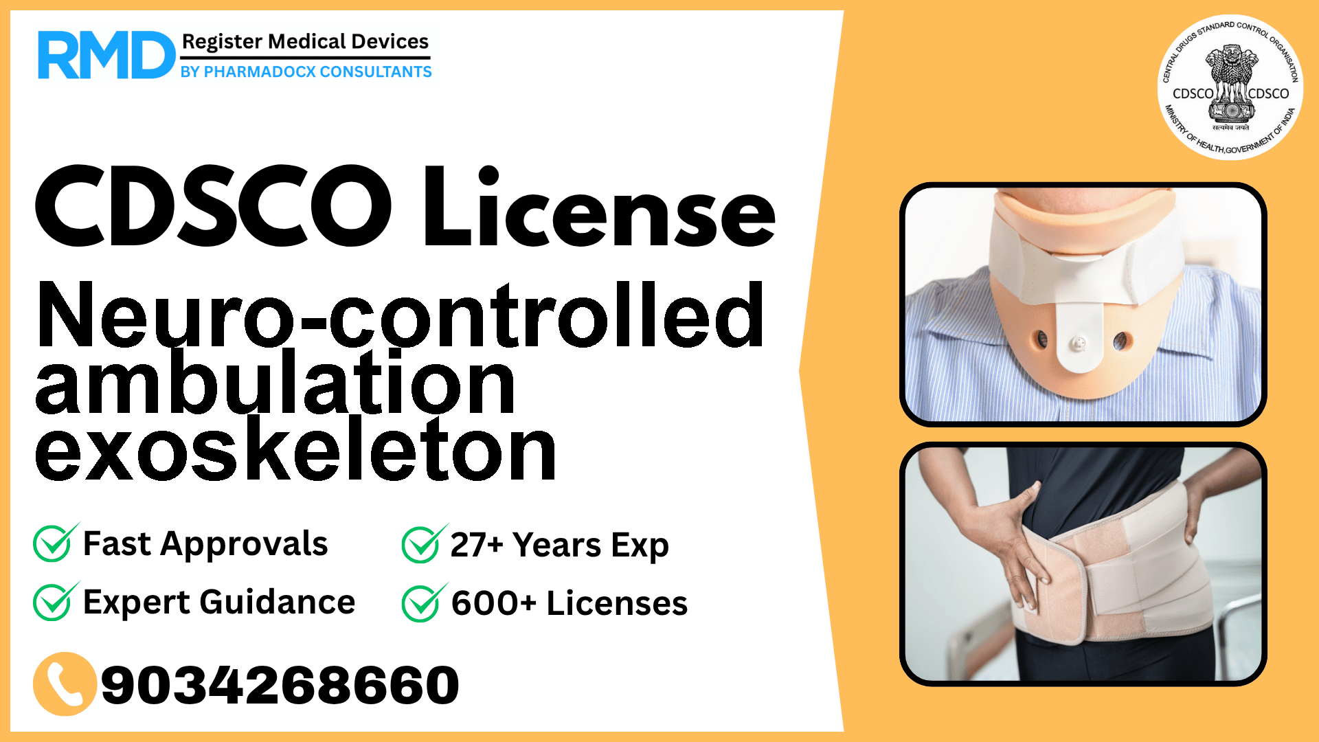 CDSCO License for Neuro-controlled ambulation exoskeleton