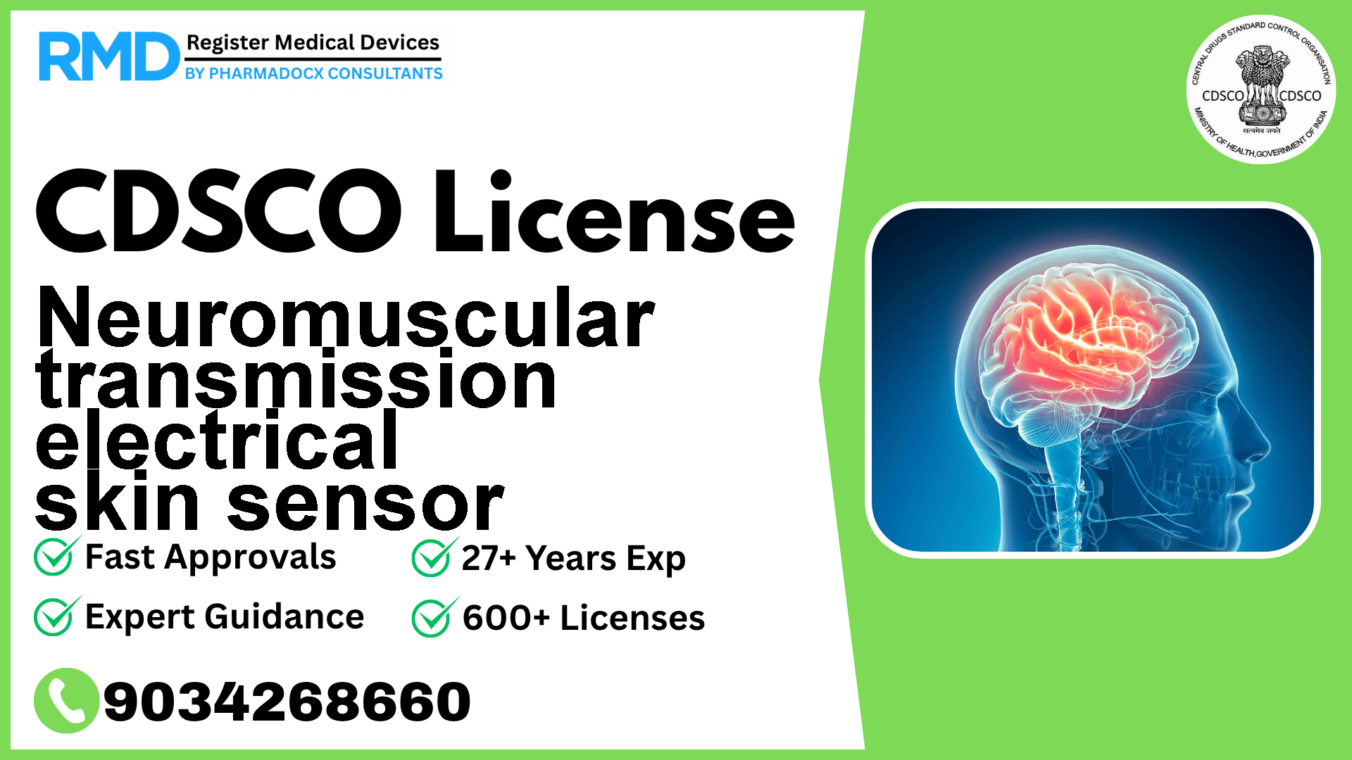 CDSCO License for Neuromuscular transmission electrical skin sensor