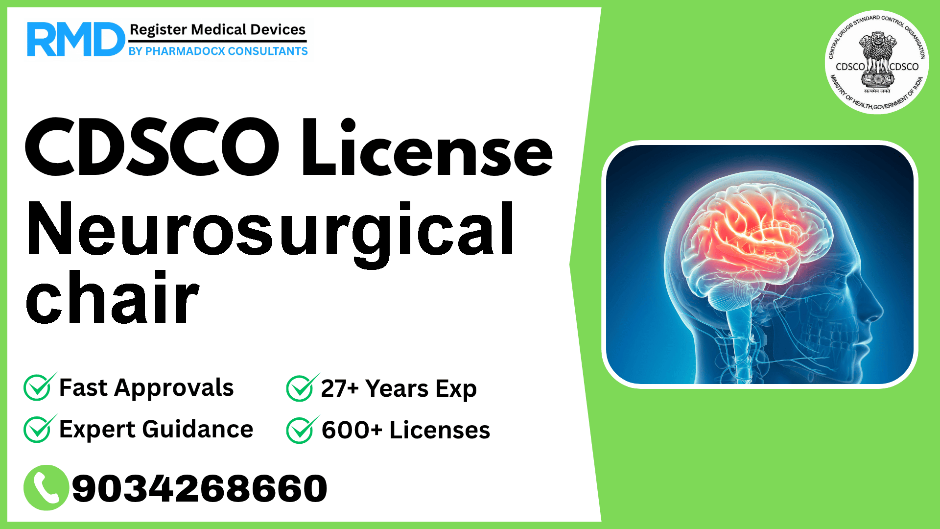 CDSCO License for Neurosurgical chair