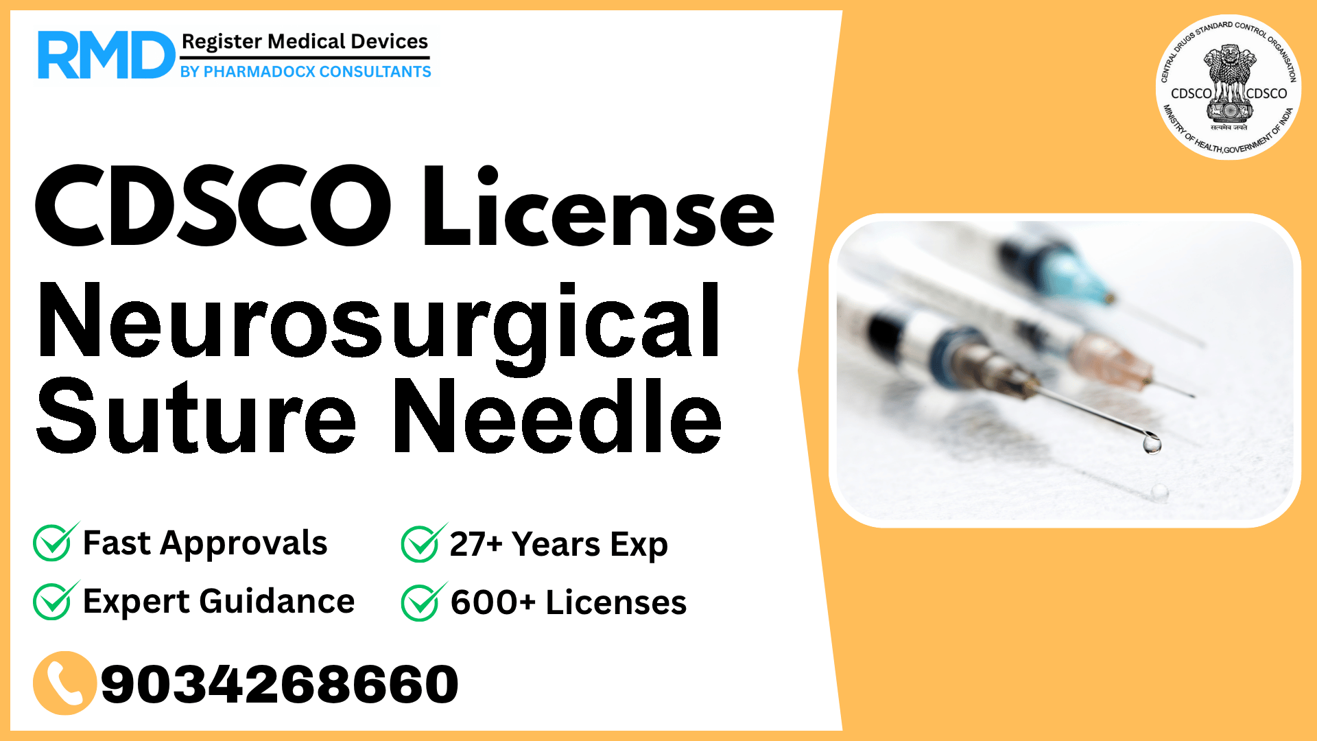 CDSCO License for Neurosurgical Suture Needle