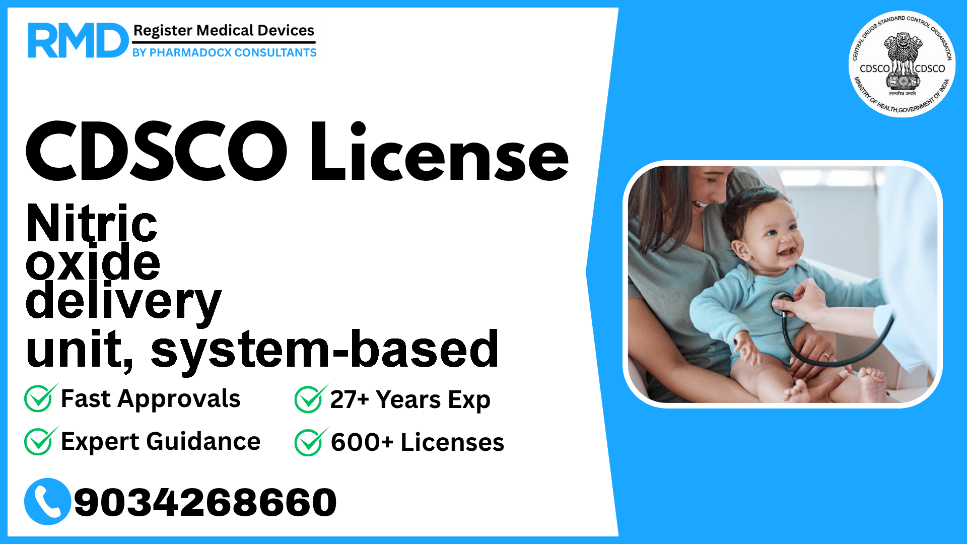CDSCO License for Nitric oxide delivery unit, system-based