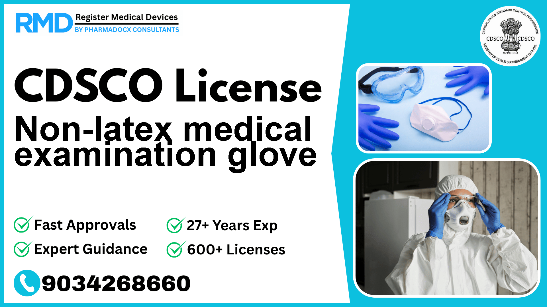 CDSCO License for Non-latex medical examination glove