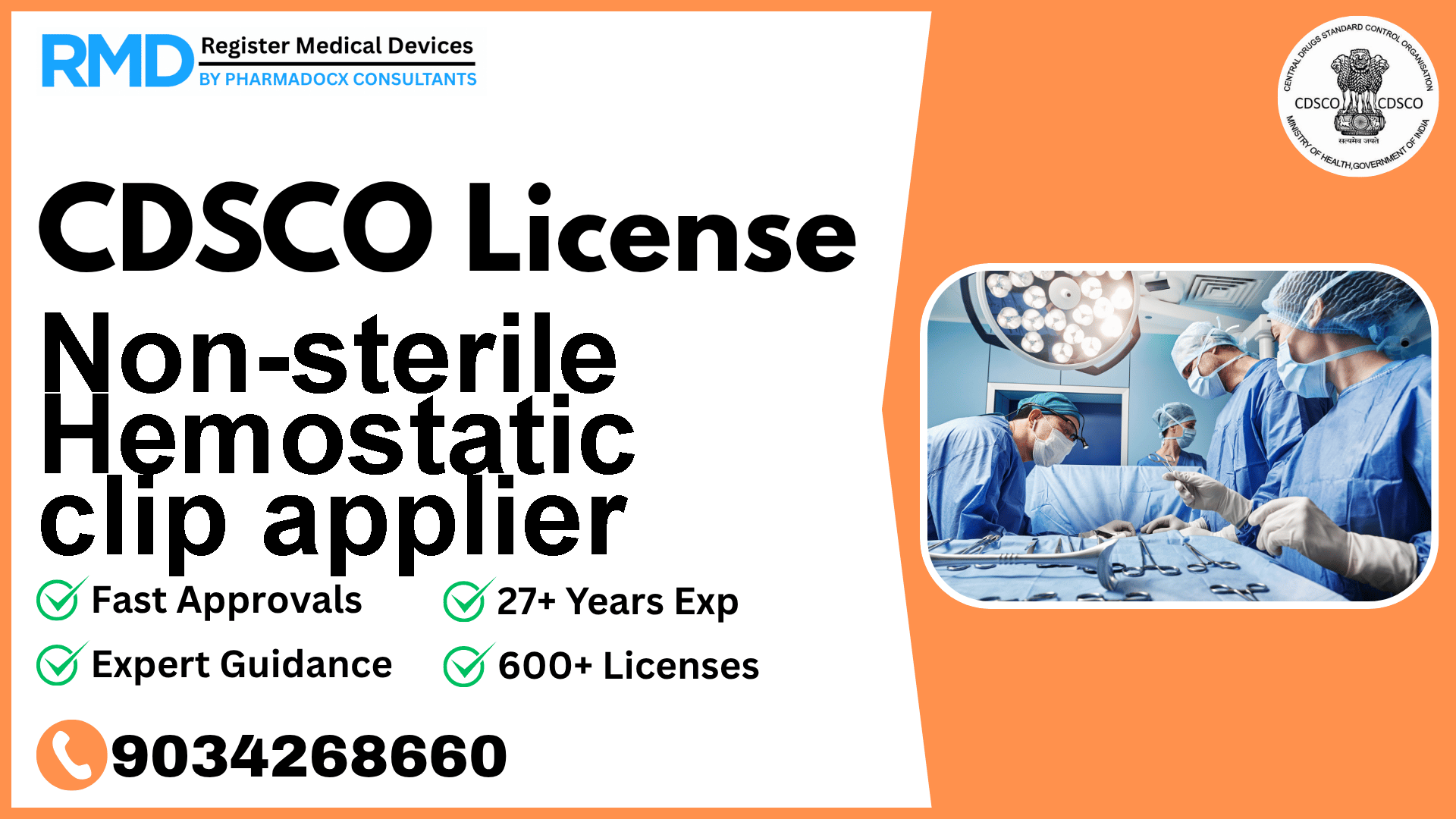 CDSCO License for Non-sterile Hemostatic clip applier
