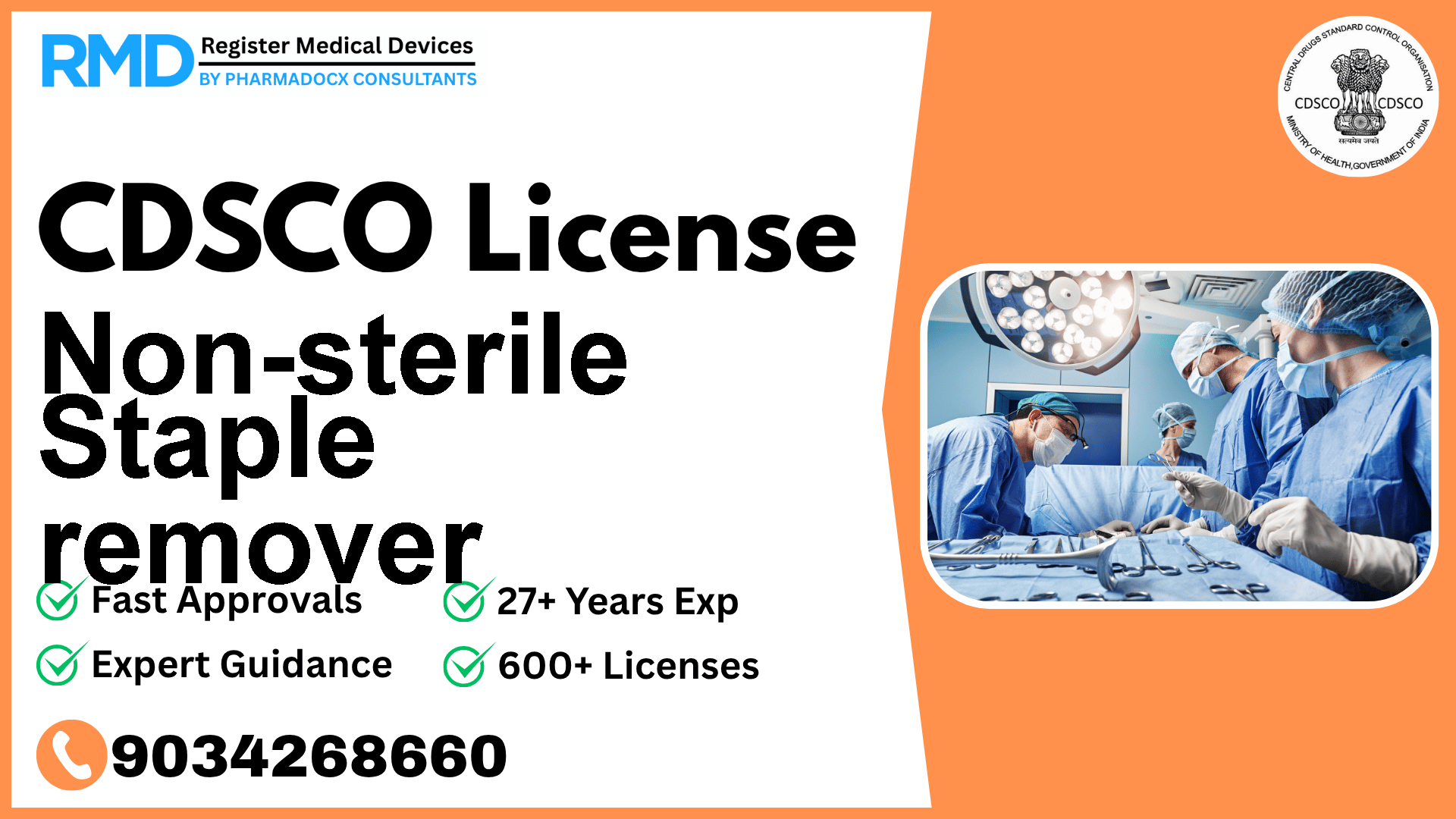 CDSCO License for Non-sterile Staple remover