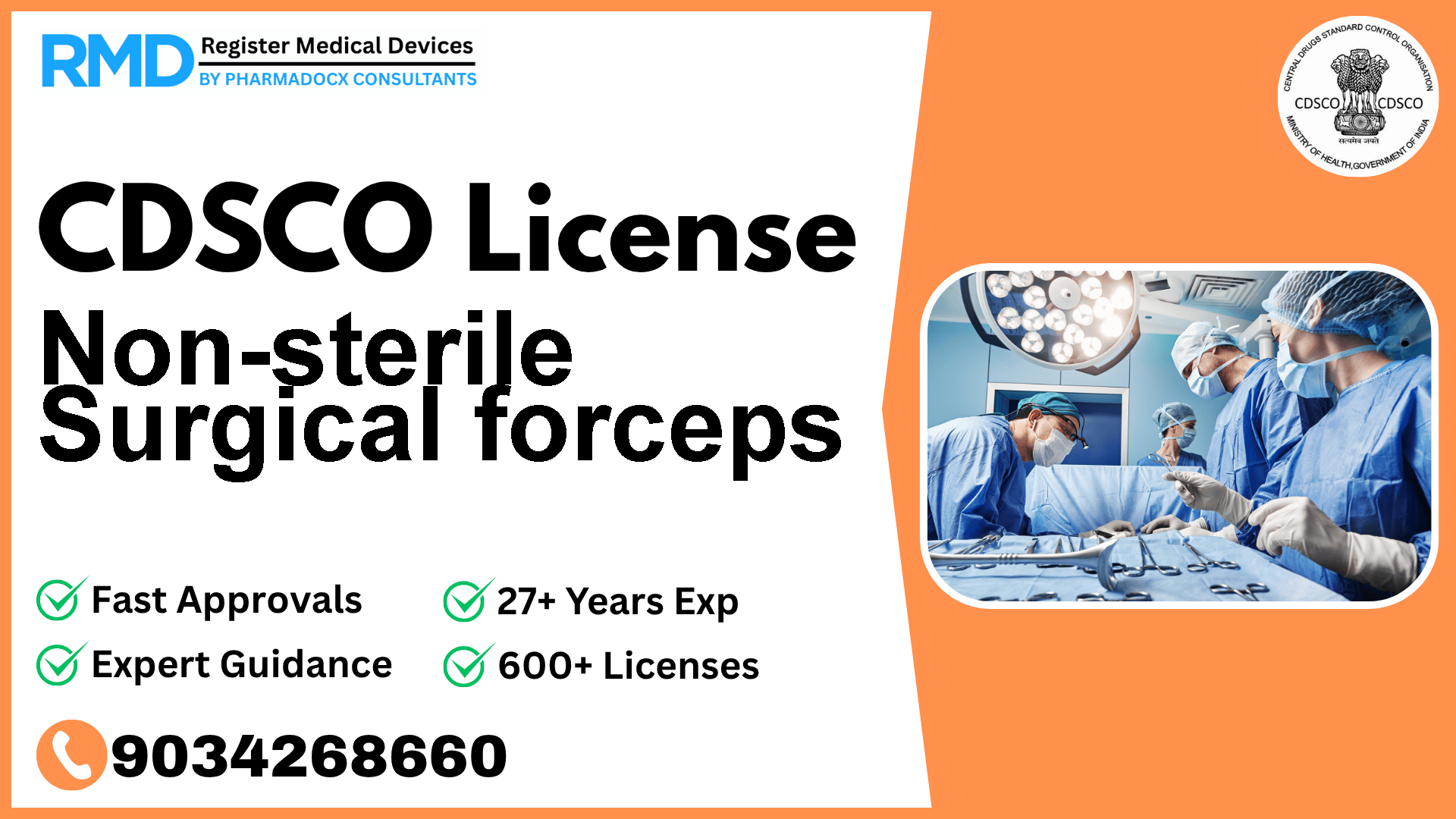 CDSCO License for Non-sterile Surgical forceps