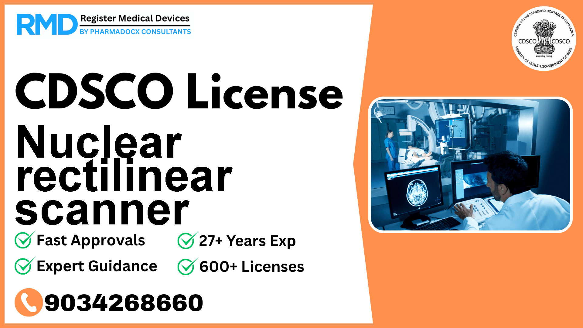 CDSCO License for Nuclear rectilinear scanner