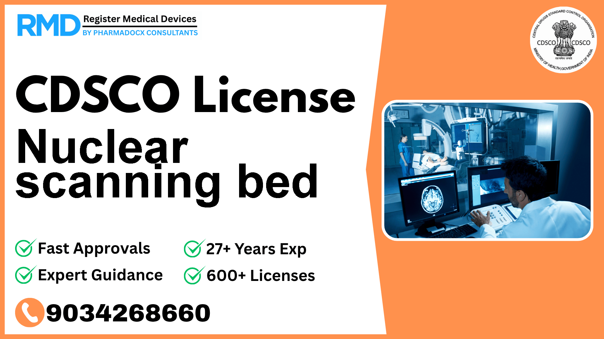 CDSCO License for Nuclear scanning bed