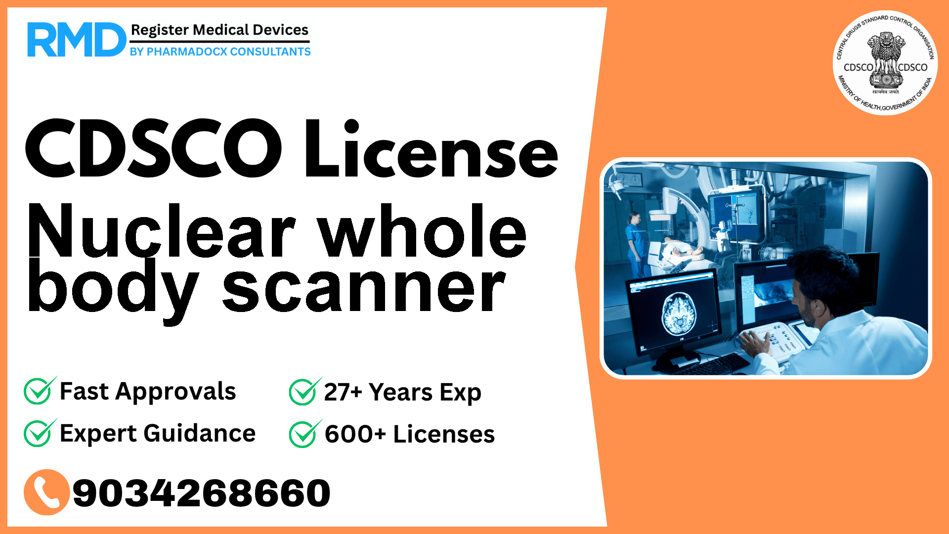 CDSCO License for Nuclear whole body scanner