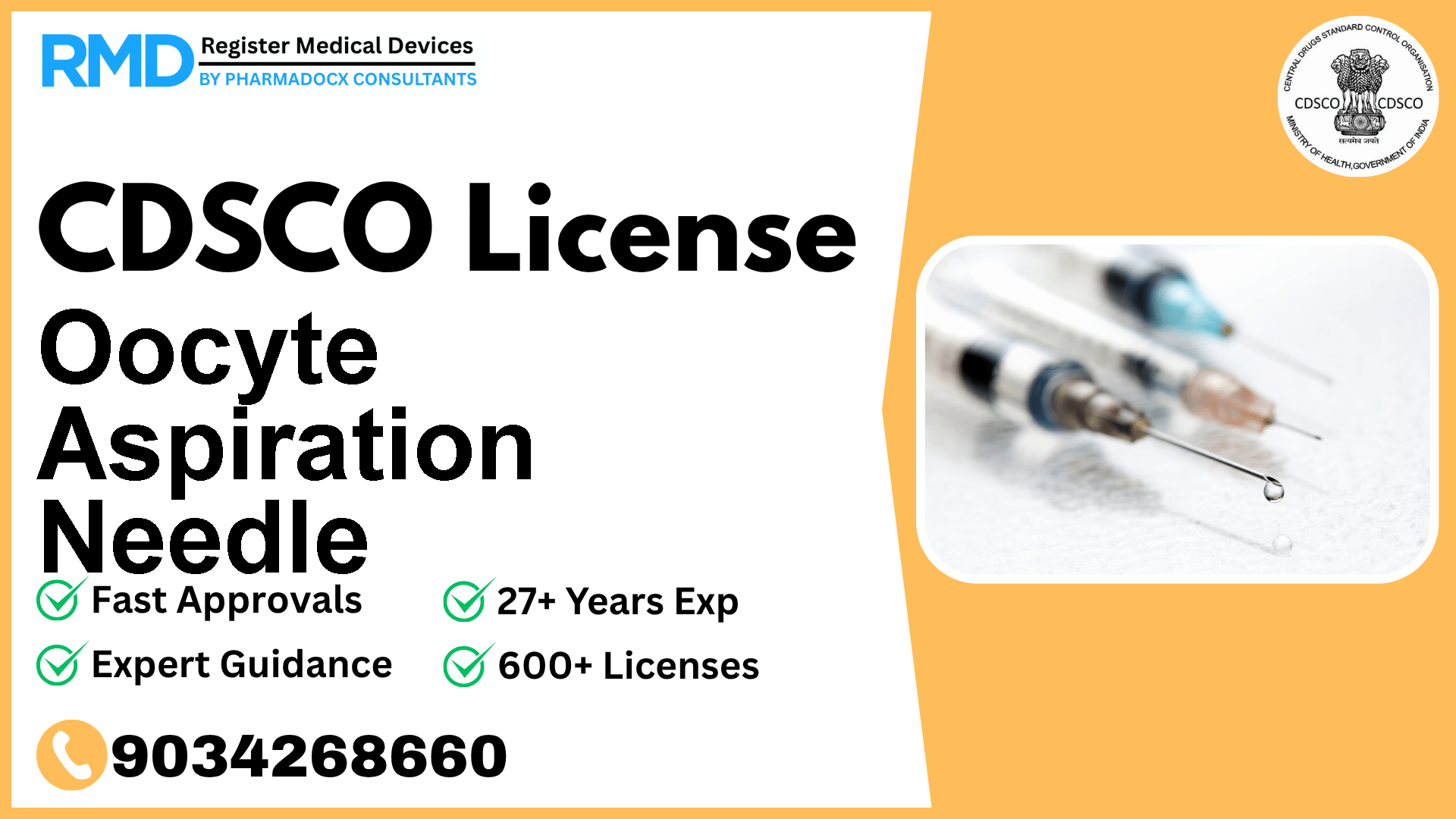 CDSCO License for Oocyte Aspiration Needle