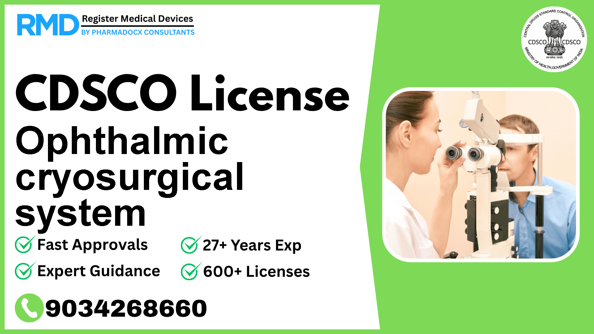 CDSCO License for Ophthalmic cryosurgical system