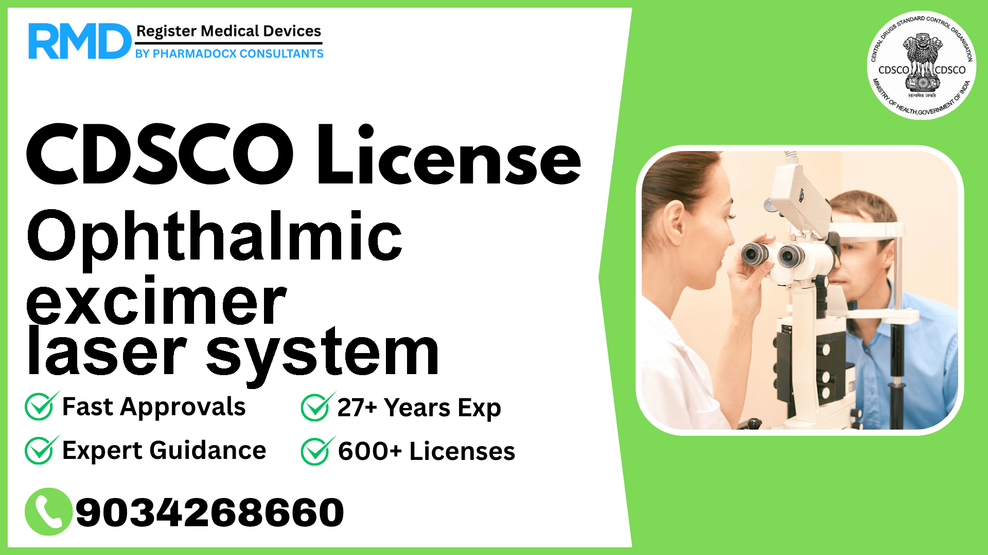 CDSCO License for Ophthalmic excimer laser system