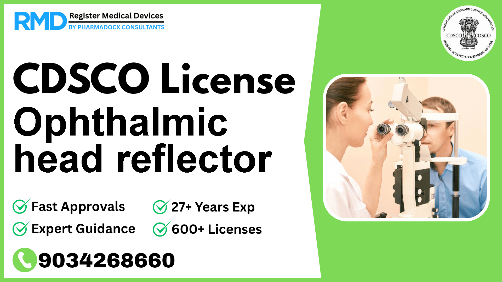 CDSCO License for Ophthalmic head reflector