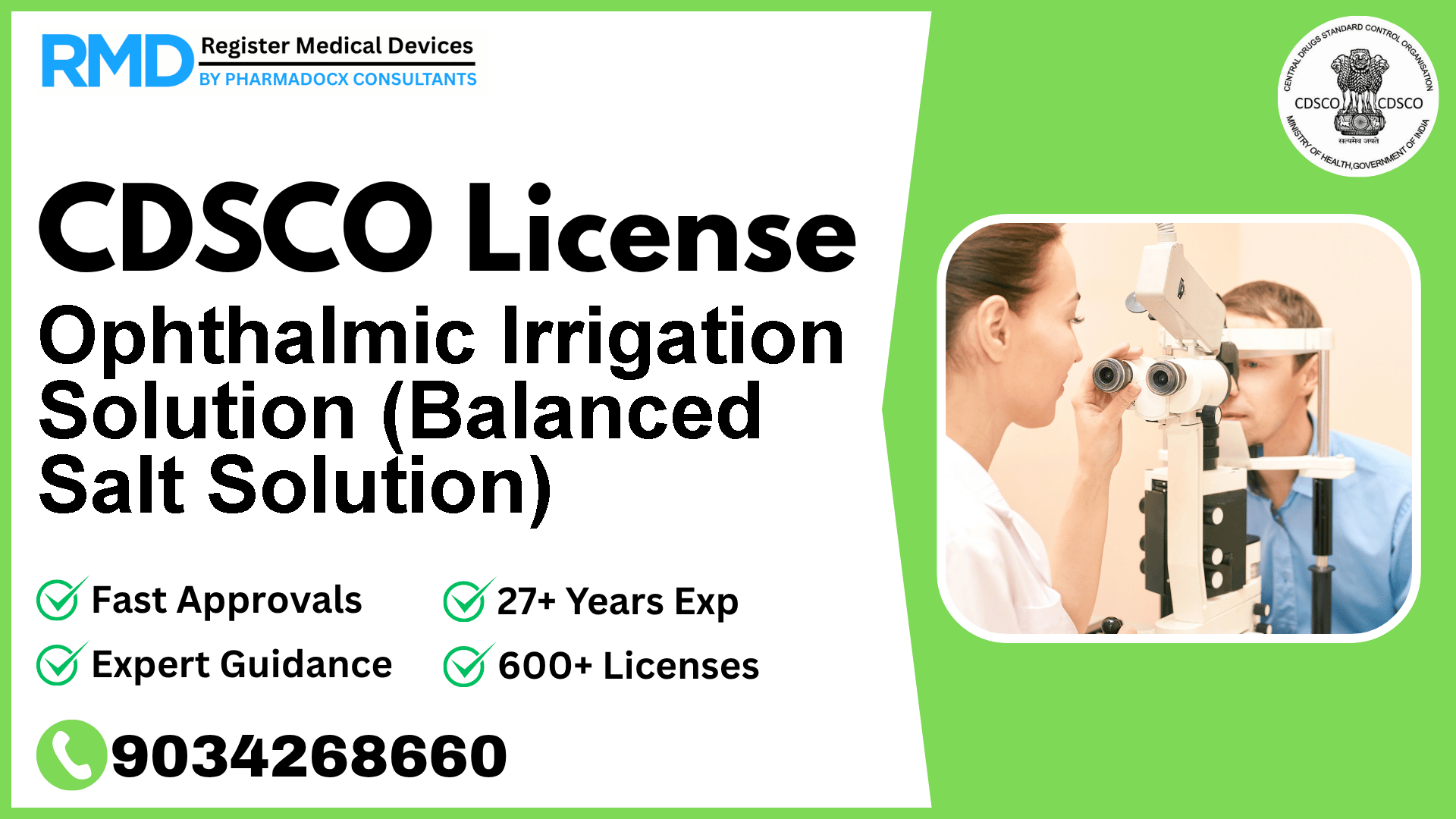CDSCO License for Ophthalmic Irrigation Solution (Balanced Salt Solution)