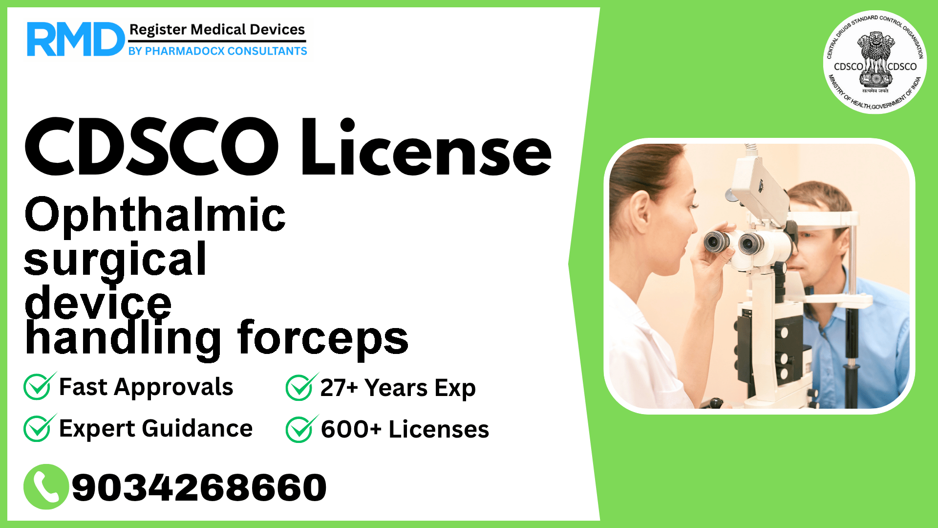 CDSCO License for Ophthalmic surgical device handling forceps