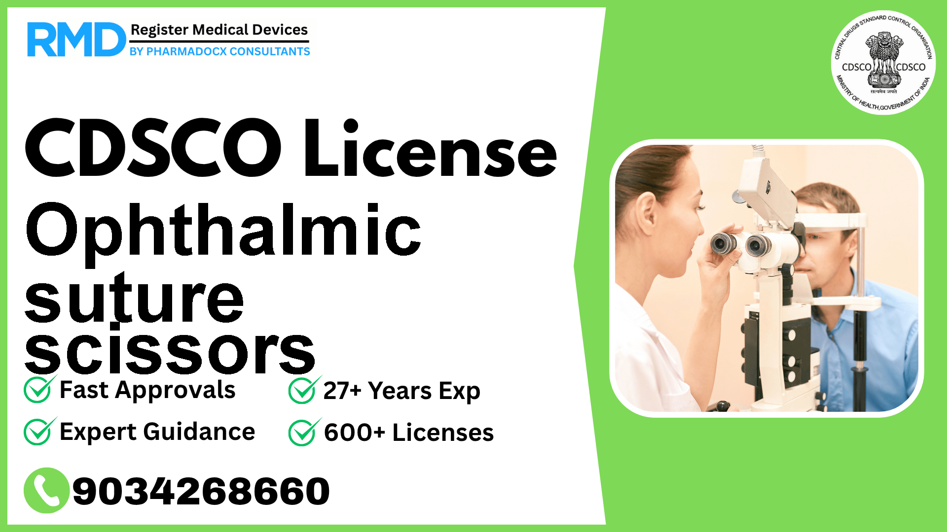 CDSCO License for Ophthalmic suture scissors