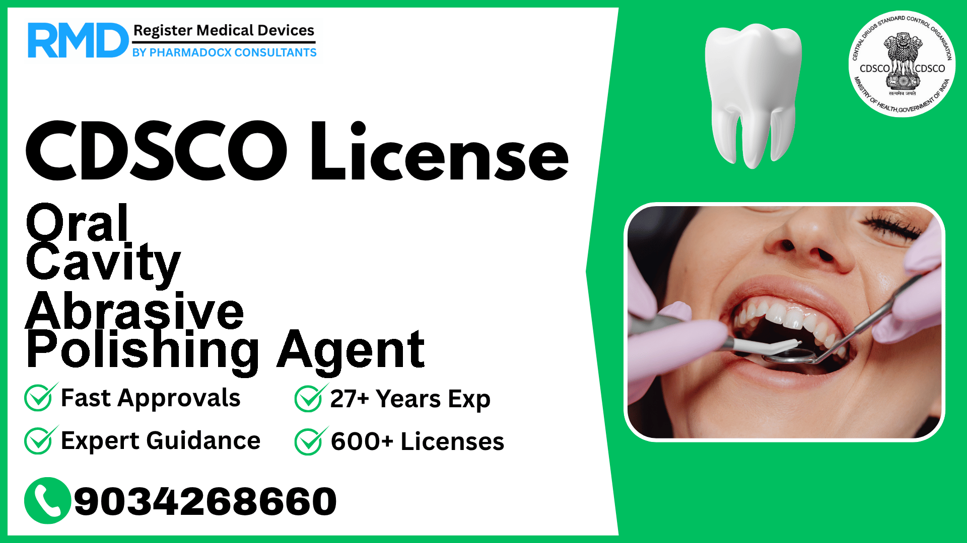 CDSCO License for Oral Cavity Abrasive Polishing Agent