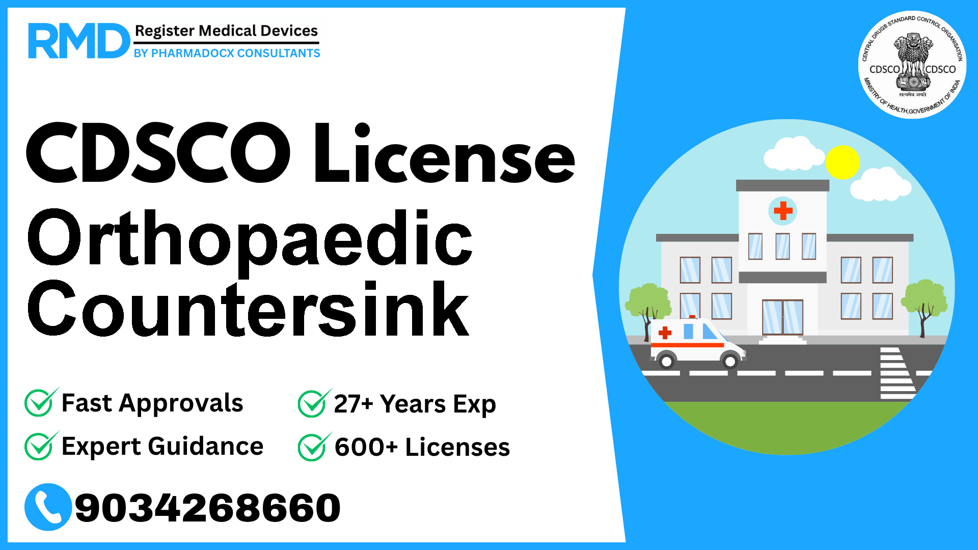 CDSCO License for Orthopaedic Countersink