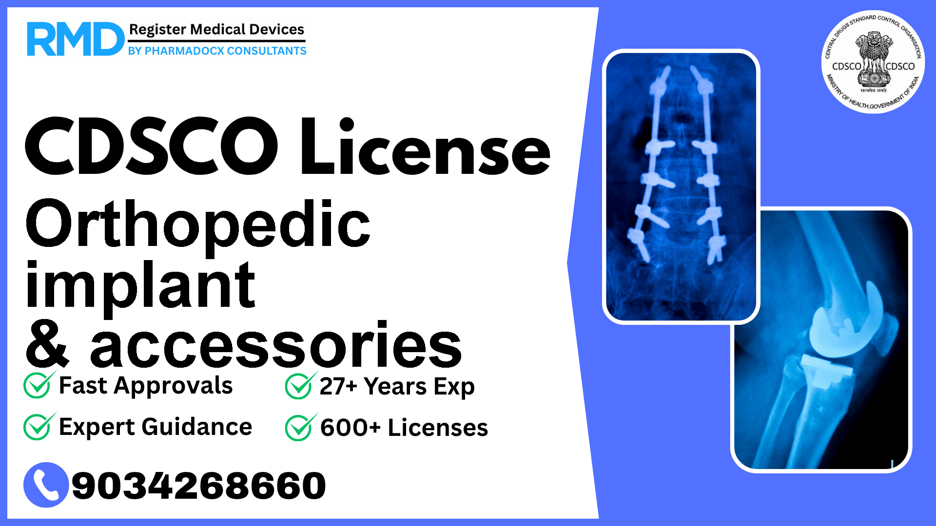CDSCO License for Orthopedic implant & accessories