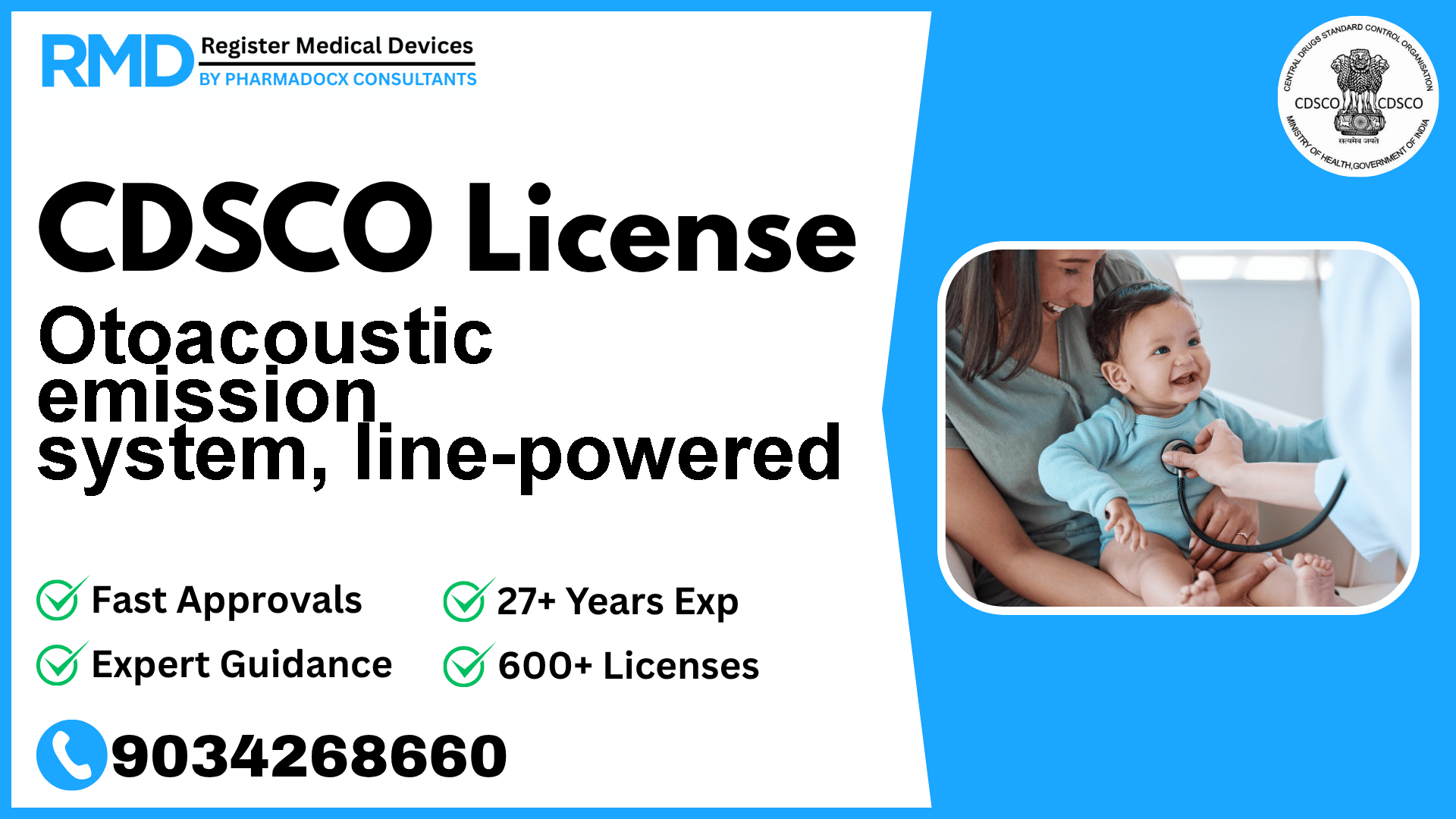 CDSCO License for Otoacoustic emission system, line-powered