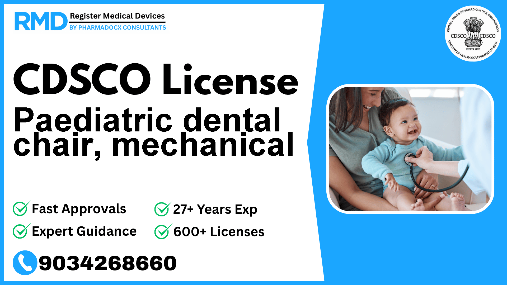 CDSCO License for Paediatric dental chair, mechanical